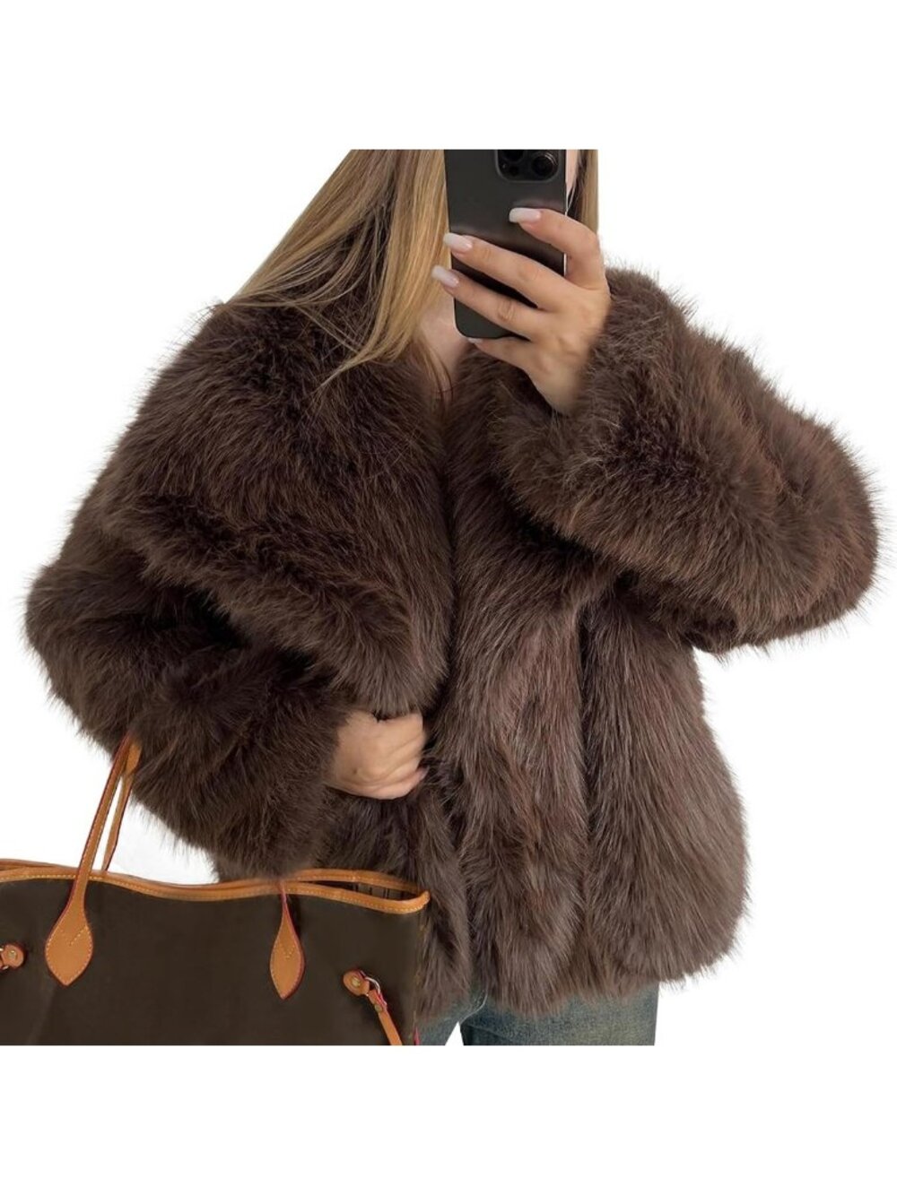 Cozy Fluffy Faux Fur Coat | Long Sleeve Cropped Jacket for Winter Style